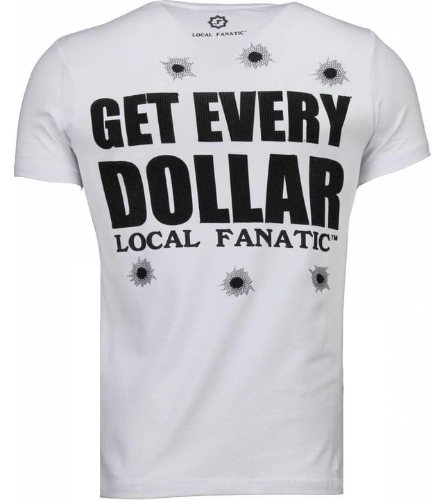 Local Fanatic AK-47 Dollar - Strass T Shirt Herren - Weiß