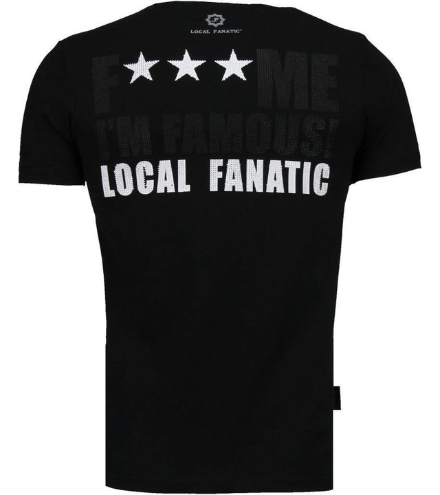 Local Fanatic Kim Kardashian - Strass T Shirt Herren - Schwarz