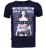 Local Fanatic Kim Kardashian - Strass T Shirt Herren - Marine Blau
