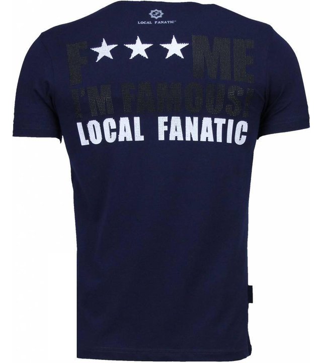 Local Fanatic Kim Kardashian - Strass T Shirt Herren - Marine Blau