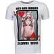 Hot & Famous Poker - Bar Refaeli Strass T Shirt Herren - Weiß