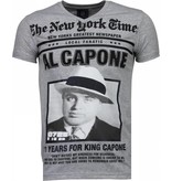 Local Fanatic Al Capone - Strass T Shirt Herren - Grau Local Fanatic Al Capone - Strass T Shirt Herren - Grau