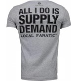 Local Fanatic Al Capone - Strass T Shirt Herren - Grau Local Fanatic Al Capone - Strass T Shirt Herren - Grau