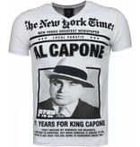 Local Fanatic Al Capone - Strass T Shirt Herren - Weiß