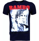 Local Fanatic Rambo - Strass T Shirt Herren - Marine Blau
