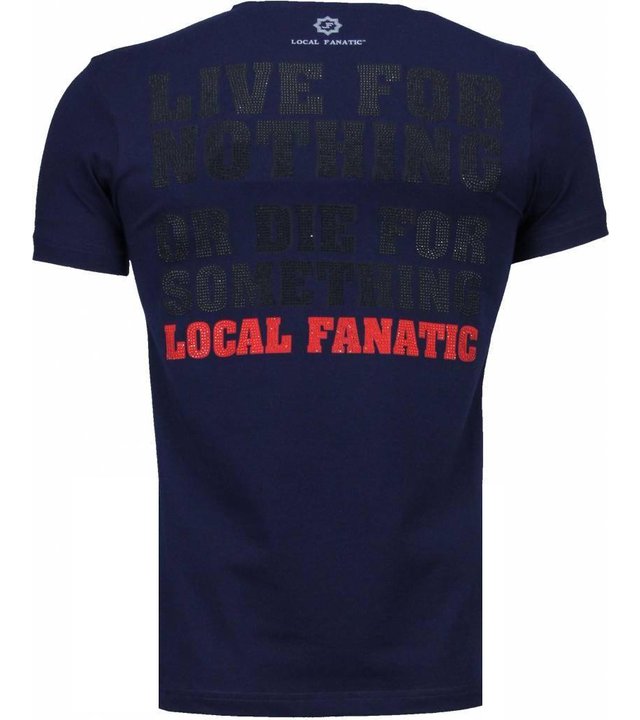 Local Fanatic Rambo - Strass T Shirt Herren - Marine Blau