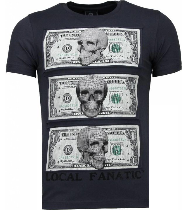 Local Fanatic Better Have My Money - Strass T shirt Herren - Dunkel Grau