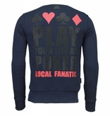 Local Fanatic Hot & Famous Poker - Bar Refaeli - Strass Sweatshirt - Marine