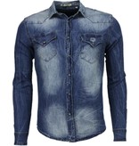 Enos Jeanshemd Herren - Slim Fit - Basic Denim - Blau