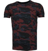 Tony Brend Camouflage Print Rippe - T Shirt Herren - Bordeaux