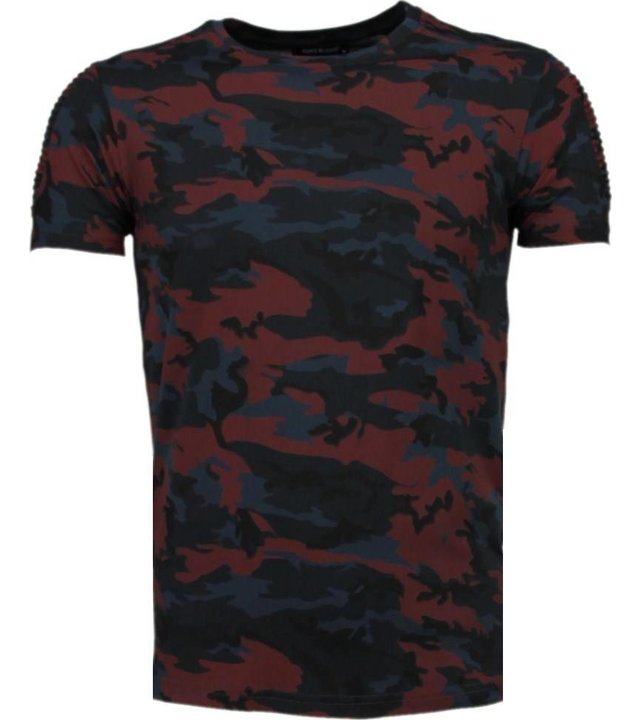 Tony Brend Camouflage Print Rippe - T Shirt Herren - Bordeaux