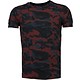 Camouflage Print Rippe - T Shirt Herren - Bordeaux