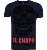 Local Fanatic El Chapo - Flockprint T Shirt Herren - Marine Blau