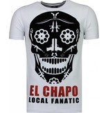 Local Fanatic El Chapo - Flockprint T Shirt Herren - Weiß Local Fanatic El Chapo - Flockprint T Shirt Herren - Weiß