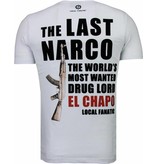 Local Fanatic El Chapo - Flockprint T Shirt Herren - Weiß