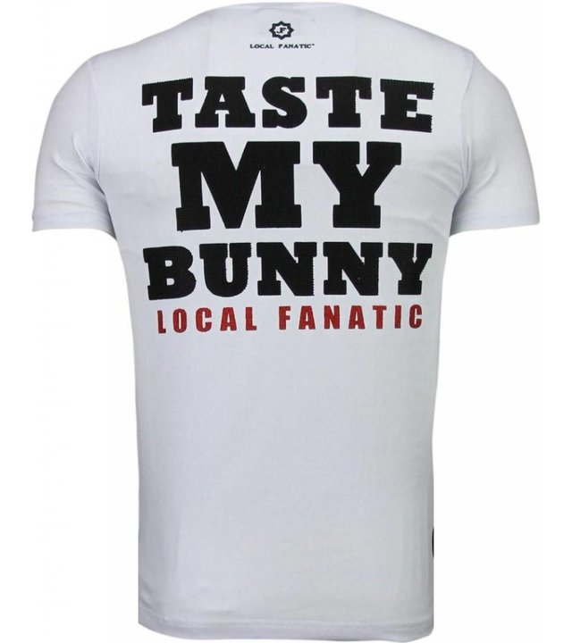 Local Fanatic Playtoy Bunny - Strass T Shirt Herren - Weiß