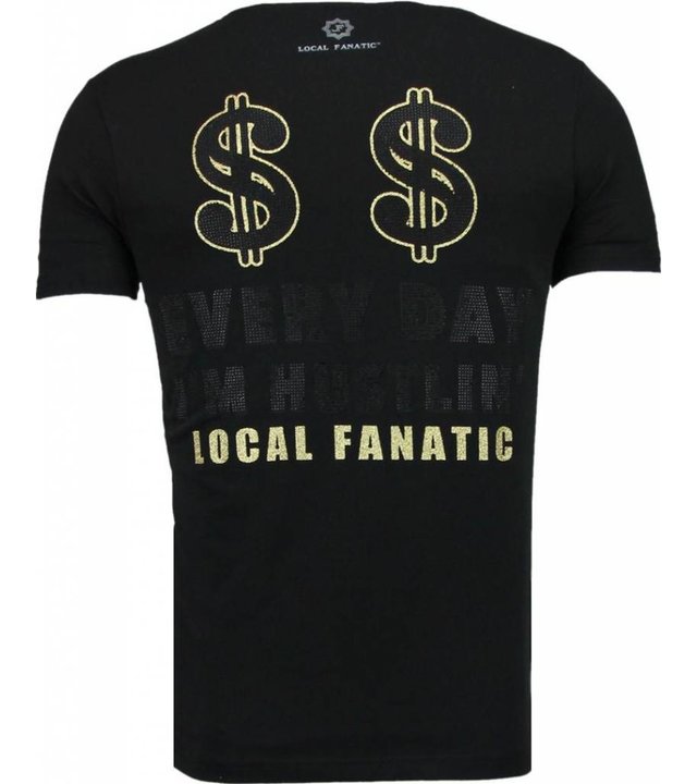 Local Fanatic Hustler - Strass T Shirt Herren - Schwarz