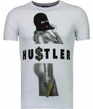 Local Fanatic Hustler - Strass T Shirt Herren - Weiß