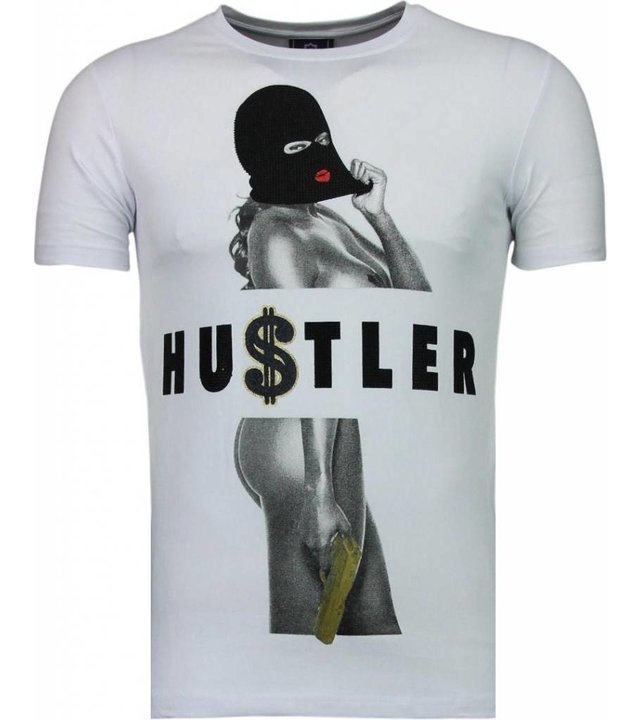 Local Fanatic Hustler - Strass T Shirt Herren - Weiß