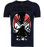Local Fanatic Wolverine - Flockprint T Shirt Herren - Marine Blau