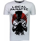 Local Fanatic Wolverine - Flockprint T Shirt Herren - Weiß