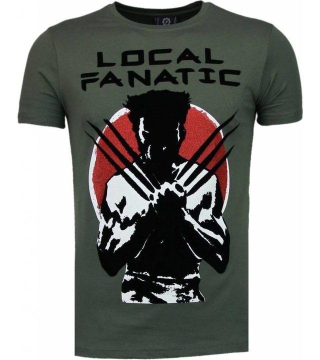 Local Fanatic Wolverine - Flockprint T Shirt Herren - Grün