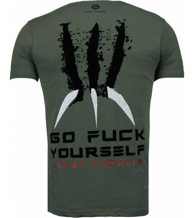 Local Fanatic Wolverine - Flockprint T Shirt Herren - Grün