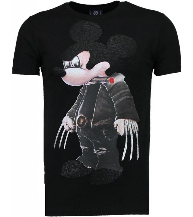 Local Fanatic Bad Mouse - Strass T Shirt Herren - Schwarz