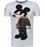 Local Fanatic Bad Mouse - Strass T Shirt Herren - Weiß Local Fanatic Bad Mouse - Strass T Shirt Herren - Weiß