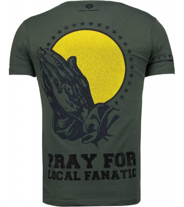 Local Fanatic Jesus - Strass T Shirt Herren - Grün