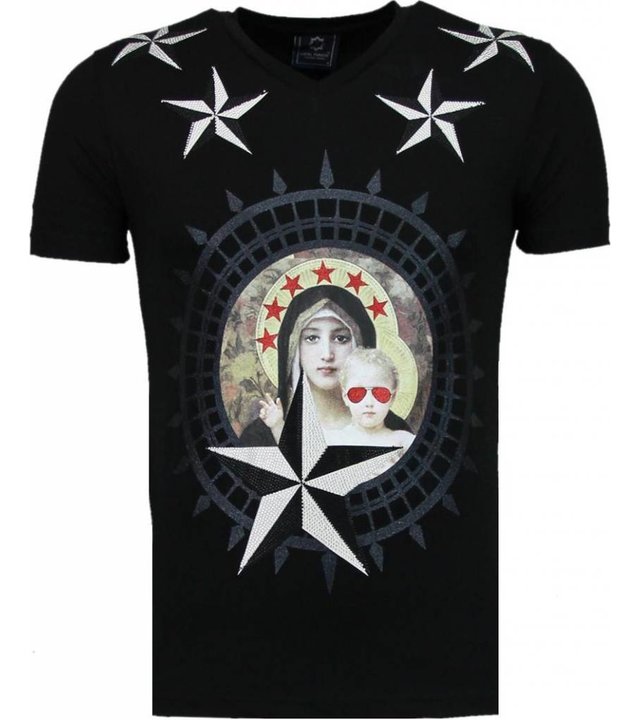Local Fanatic Holy Mary - Strass T Shirt Herren - Schwarz