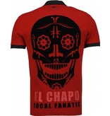 Local Fanatic El Chapo - Flockprint Polohemd - Bordeaux