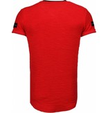 John H Zipped Chest - T Shirt Herren - Rot