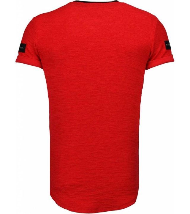 John H Zipped Chest - T Shirt Herren - Rot