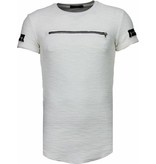 John H Zipped Chest - T Shirt Herren - Weiß