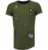 John H Military Patches No.5 - T shirt Herren - Grün John H Military Patches No.5 - T shirt Herren - Grün