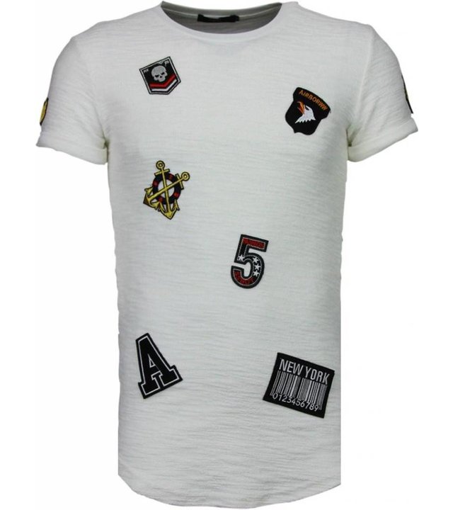 John H Military Patches No.5 - T shirt Herren - Weiß