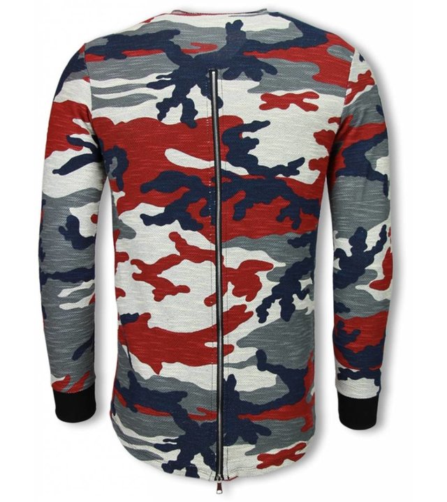 Uniplay Army Sweatshirt Zipped Back - Long Fit Sweatshirt  - Camo