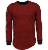 John H 3D Numbered Pocket - Long Fit Sweatshirt - Rot