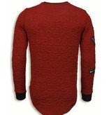 John H 3D Numbered Pocket - Long Fit Sweatshirt - Rot