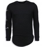 John H 3D Numbered Pocket - Long Fit Sweatshirt - Schwarz