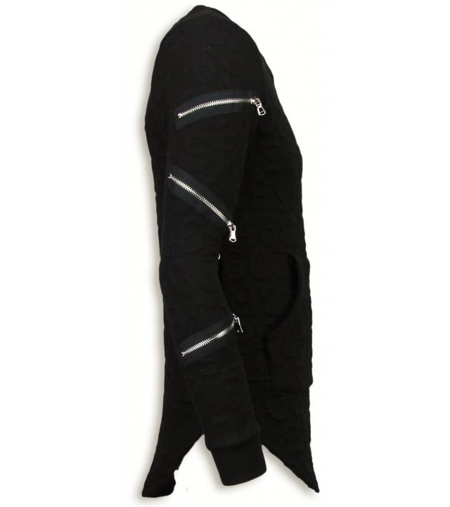John H 3D Numbered Pocket - Long Fit Sweatshirt - Schwarz
