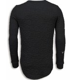 John H 3D Numbered Pocket - Long Fit Sweatshirt - Schwarz