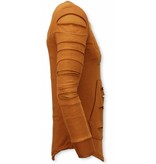 John H 3D Stamp PARIS Pullover- Damaged Sweatshirt - Orange/Brown
