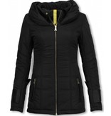 Milan Ferronetti Winterjassen - Damen Winterjacke Hälfte Lang - Regular Slim - Fit Edition - Schwarz