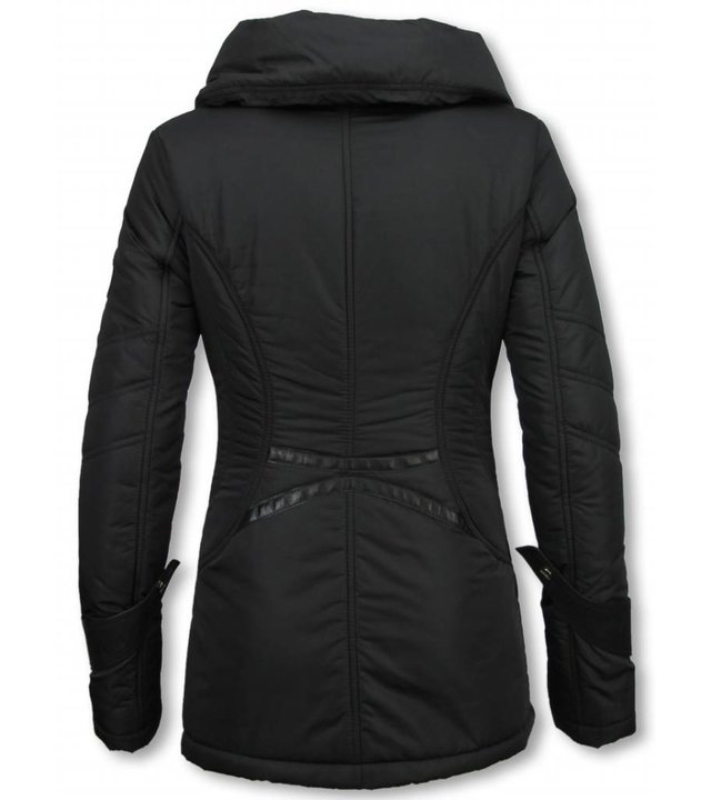 Milan Ferronetti Winterjassen - Damen Winterjacke Hälfte Lang - Regular Slim - Fit Edition - Schwarz