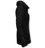 Milan Ferronetti Winterjassen - Damen Winterjacke Hälfte Lang - Regular Slim - Fit Edition - Schwarz