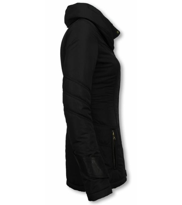 Milan Ferronetti Winterjassen - Damen Winterjacke Hälfte Lang - Regular Slim - Fit Edition - Schwarz