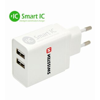 Swissten Swissten USB oplader met 2 USB Poorten - 3.1A - Wit