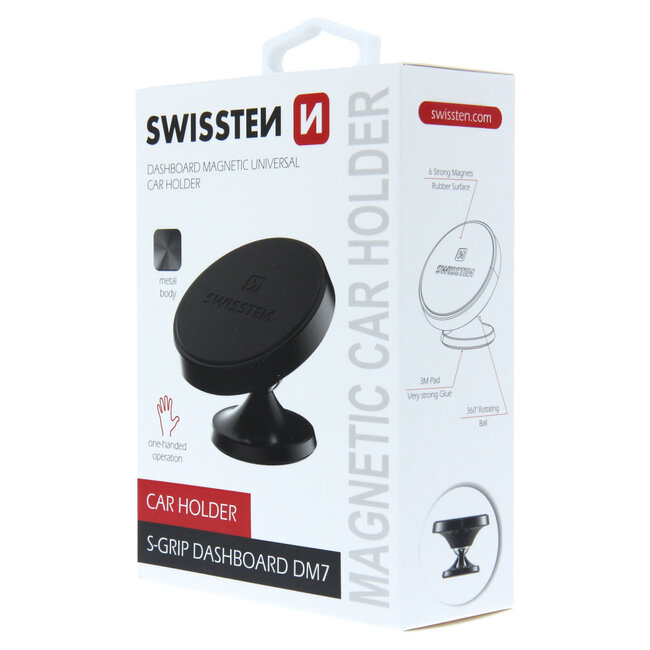 Swissten S-Grip DM7 Telefoonhouder Auto Magneet Dashboard - Zwart